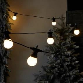 Ghirlanda 5m IP65 si 10 becuri LED alb cald