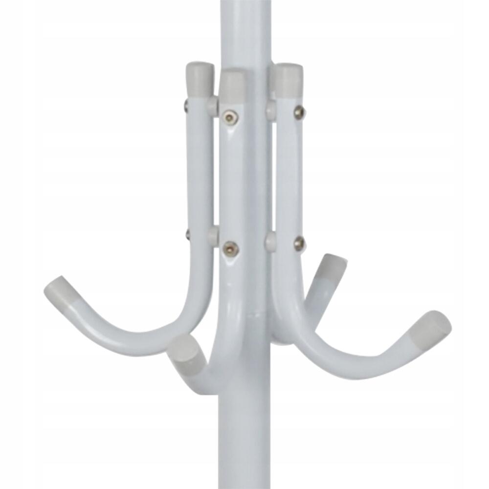 Cuier cu 12 Cârlige – Metal Alb, 42x42x175 cm