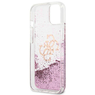 Husă Guess 4G Big Liquid Glitter pentru iPhone 13 Mini (5.4"), Roz