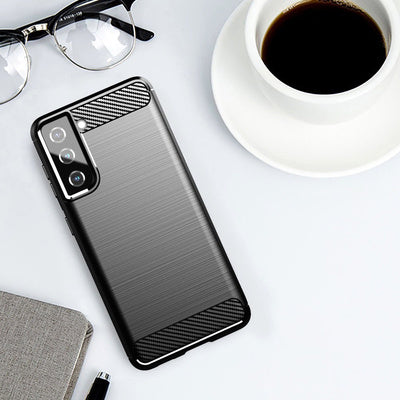 Husă flexibilă iCare Carbon Case pentru Samsung Galaxy S21 FE - Negru
