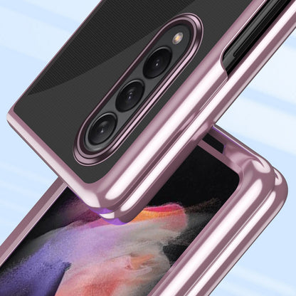 Husă Plating Case cu Cadru Electroplacat pentru Samsung Galaxy Z Fold 3 - Roz