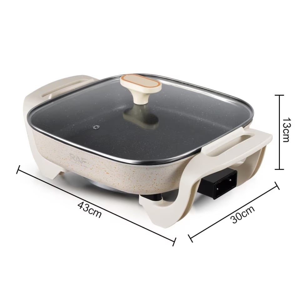 Tigaie electrica multifunctionala, RAF R5400, 1200W, capacitate 5L, 43x30x13cm