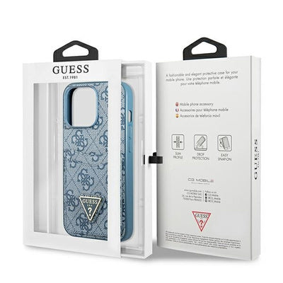 Husă Guess 4G Triangle Logo cu Slot pentru Card pentru iPhone 13 Pro Max (6.7"), Albastru