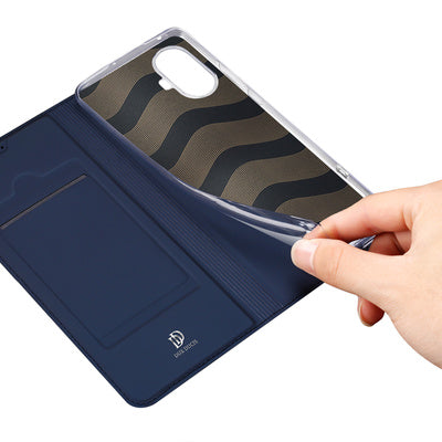 Husa Dux Ducis Skin Pro pentru Realme 10 Pro+ Flip Cover Card Wallet Stand Blue