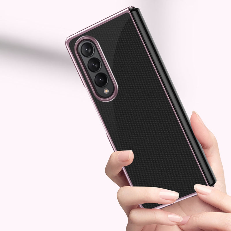 Husă Plating Case cu Cadru Electroplacat pentru Samsung Galaxy Z Fold 3 - Roz