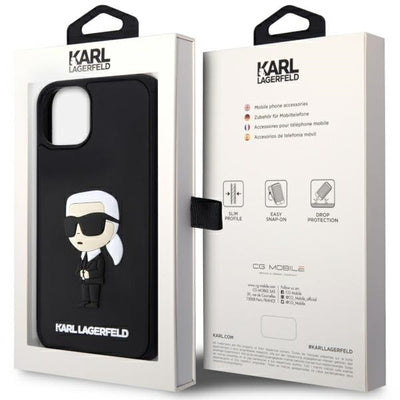 Husă Karl Lagerfeld Ikonik 3D pentru iPhone 14 (6.1"), Negru