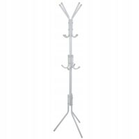 Cuier cu 12 Cârlige – Metal Alb, 42x42x175 cm