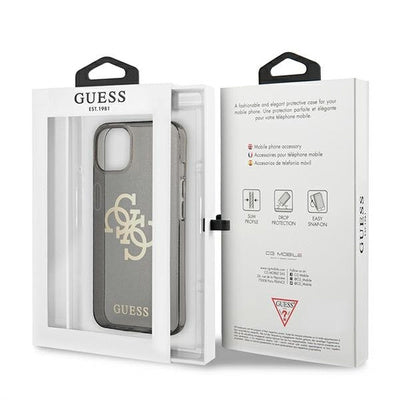 Husa Guess pentru iPhone 13 Mini 5.4", Black/Black Glitter 4G Big Logo