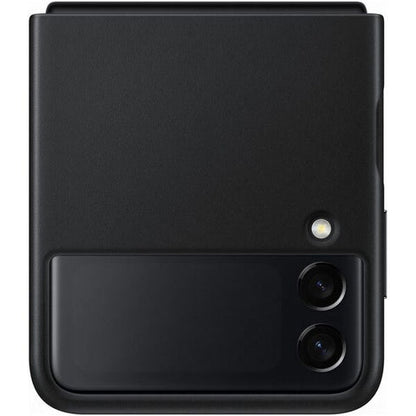 Husă originală din piele Samsung Leather Cover pentru Galaxy Z Flip3 - neagră