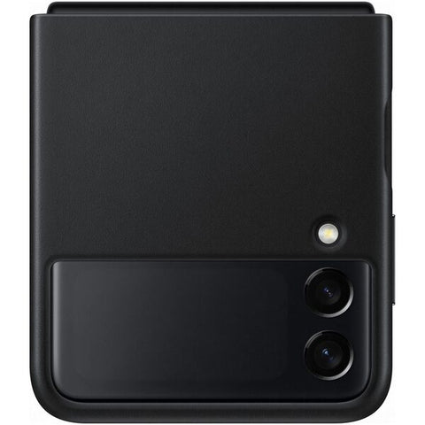 Husă originală din piele Samsung Leather Cover pentru Galaxy Z Flip3 - neagră