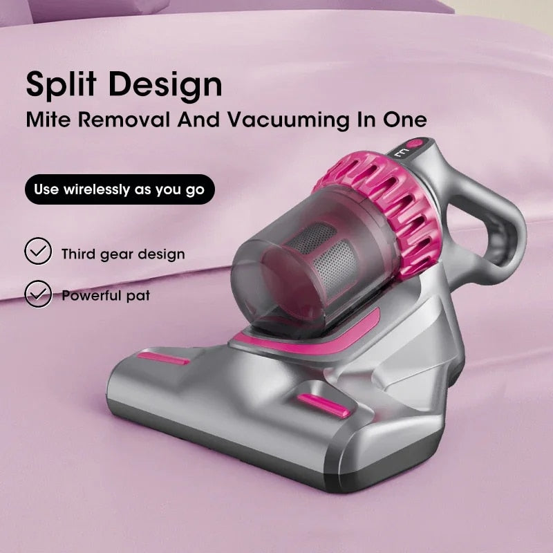 Aspirator de Pat Anti-Acarieni Wireless - Igienizare Profundă, 10000Pa, 8000 Vibratii pe Minut