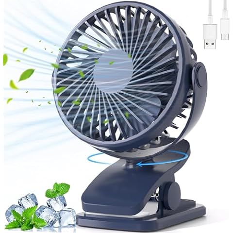 Mini Ventilator USB cu Acumulator și Clips, 3 Viteze, 18cm