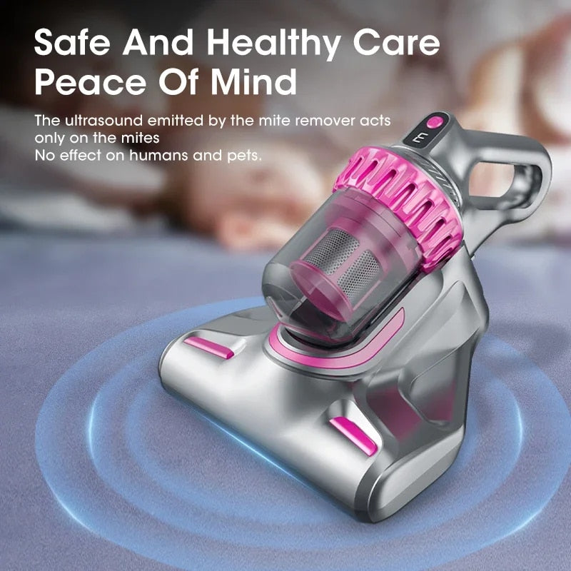Aspirator de Pat Anti-Acarieni Wireless - Igienizare Profundă, 10000Pa, 8000 Vibratii pe Minut