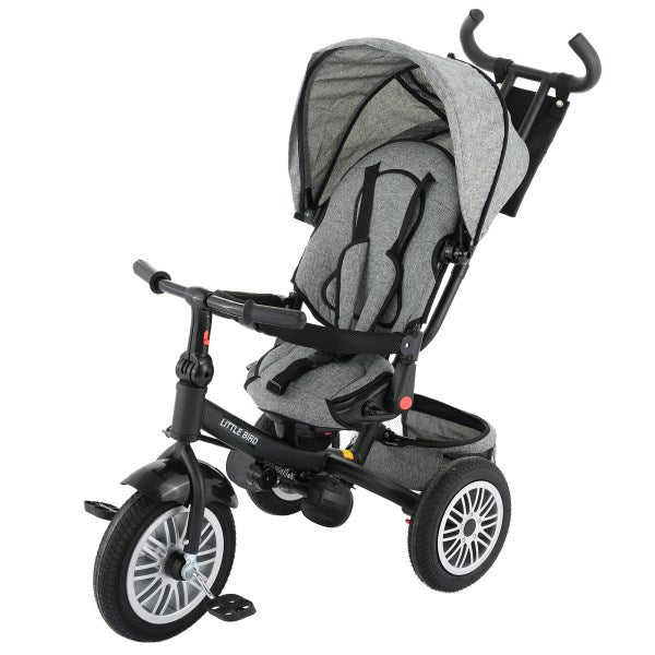 Tricicleta 4 în 1 rotativă cu poziție de somn Little Bird