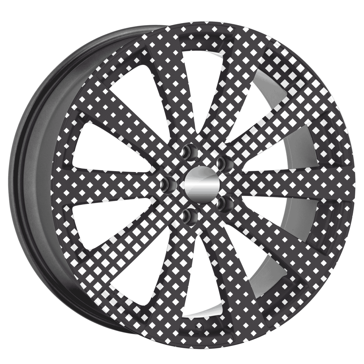 Set 4 Folii Imprimate Outdoor cu EcoSolvent, autoadezive, pentru decorarea jantelor auto, dimetru 60 cm, model FJT-05-1