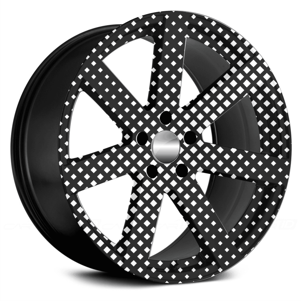 Set 4 Folii Imprimate Outdoor cu EcoSolvent, autoadezive, pentru decorarea jantelor auto, dimetru 60 cm, model FJT-05-2