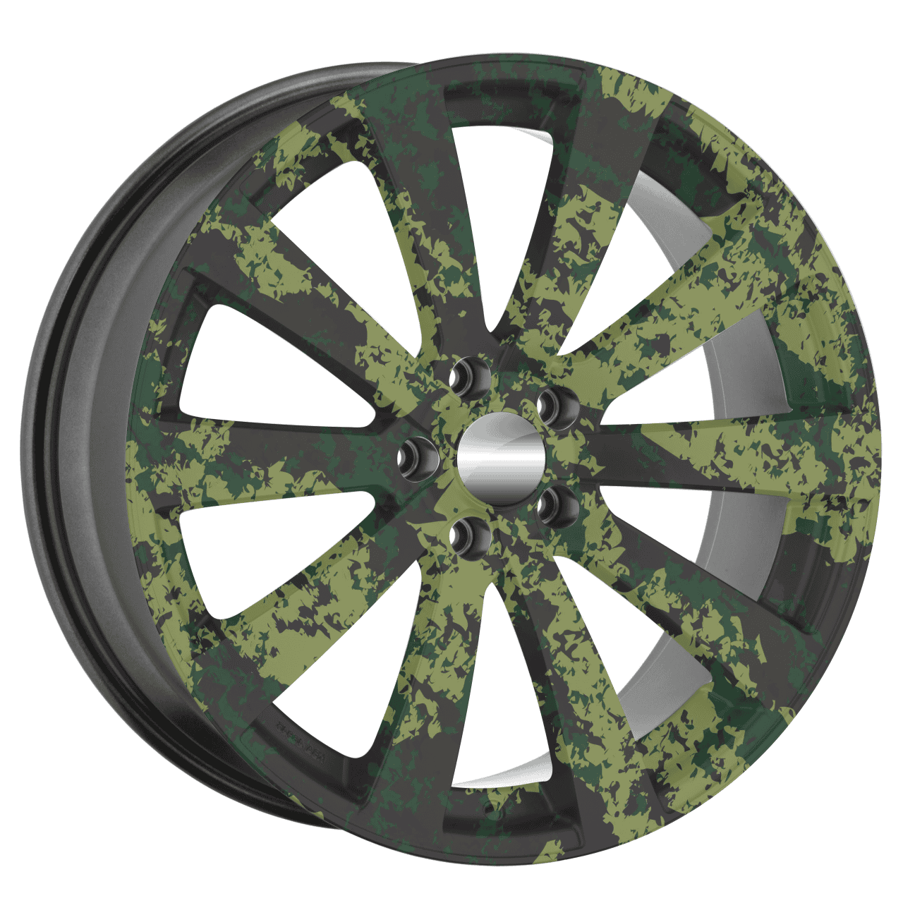 Set 4 Folii Imprimate Outdoor cu EcoSolvent, autoadezive, pentru decorarea jantelor auto, dimetru 60 cm, model FJT-07-1