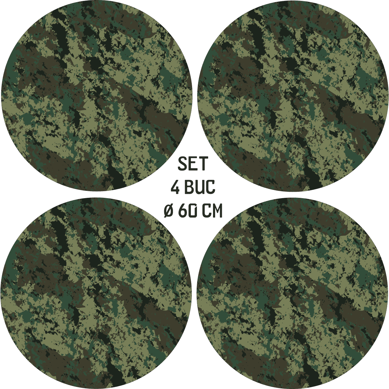 Set 4 Folii Imprimate Outdoor cu EcoSolvent, autoadezive, pentru decorarea jantelor auto, dimetru 60 cm, model FJT-07-3