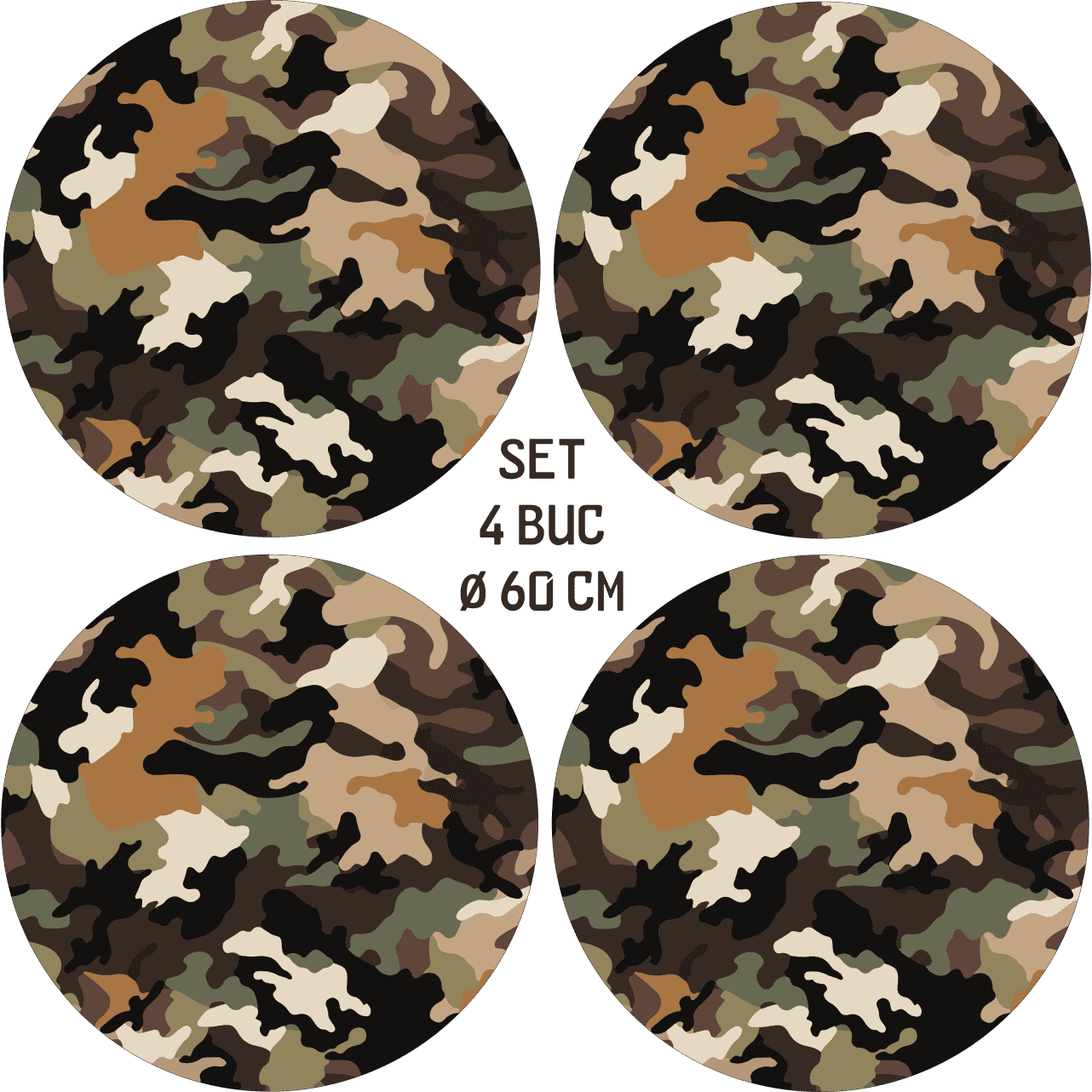 Set 4 Folii Imprimate Outdoor cu EcoSolvent, autoadezive, pentru decorarea jantelor auto, dimetru 60 cm, model FJT-10-3