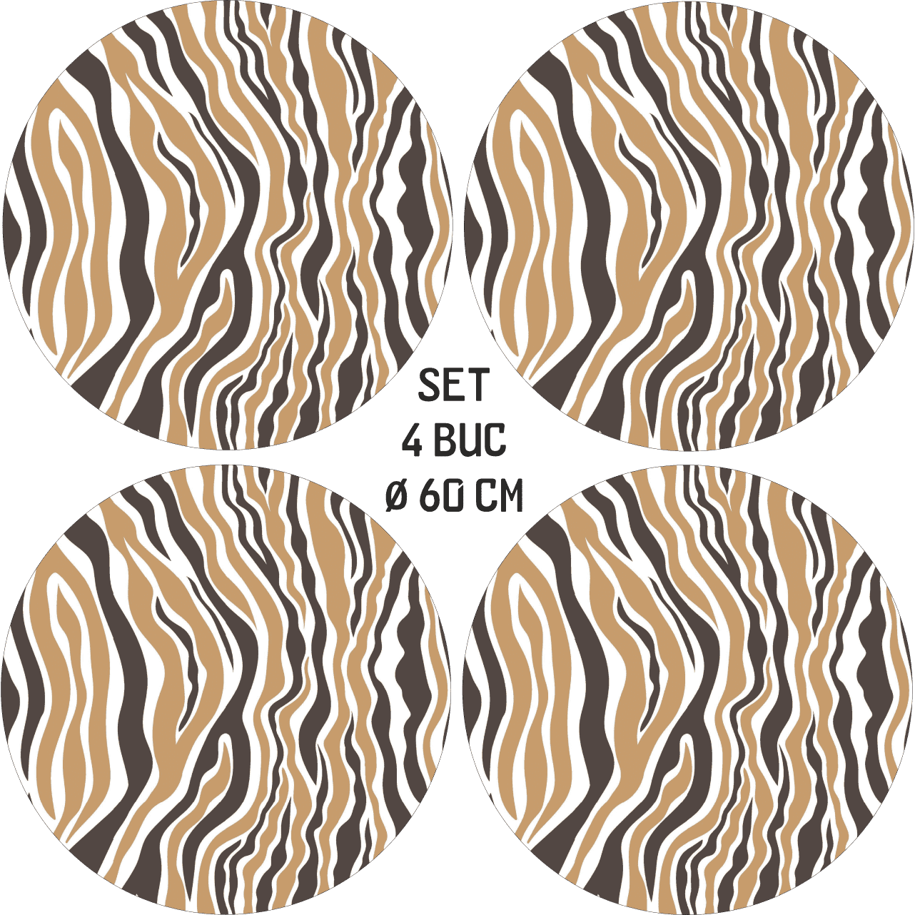 Set 4 Folii Imprimate Outdoor cu EcoSolvent, autoadezive, pentru decorarea jantelor auto, dimetru 60 cm, model FJT-14-3