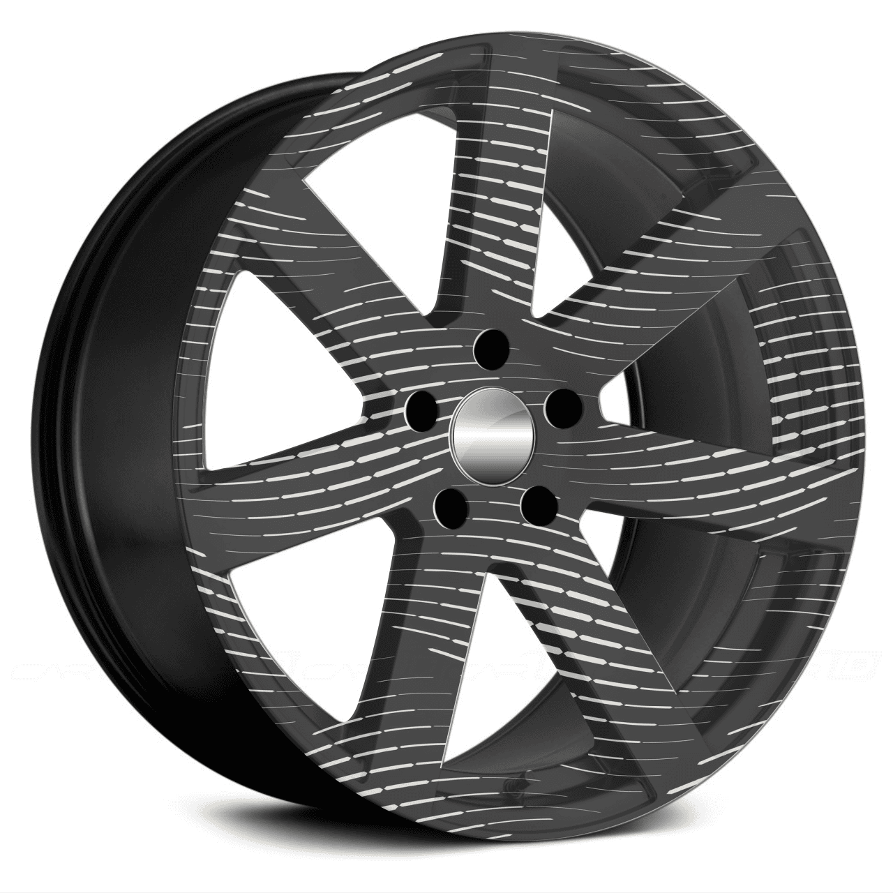 Set 4 Folii Imprimate Outdoor cu EcoSolvent, autoadezive, pentru decorarea jantelor auto, dimetru 60 cm, model FJT-23-1
