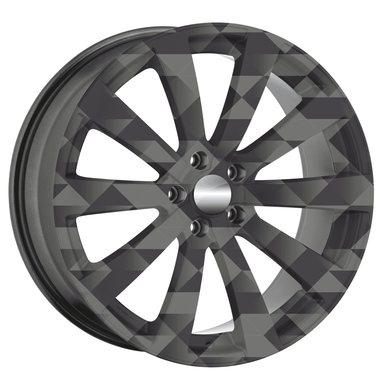 Set 4 Folii Imprimate Outdoor cu EcoSolvent, autoadezive, pentru decorarea jantelor auto, dimetru 60 cm, model FJT-25-2