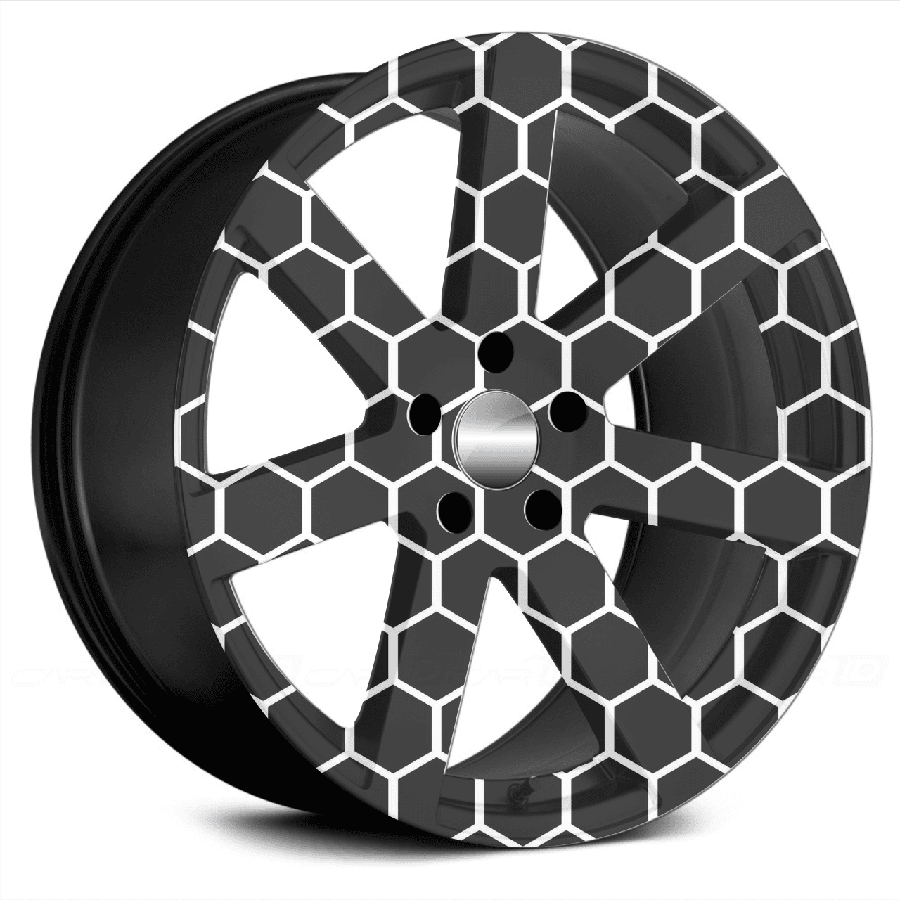 Set 4 Folii Imprimate Outdoor cu EcoSolvent, autoadezive, pentru decorarea jantelor auto, dimetru 60 cm, model FJT-26-1