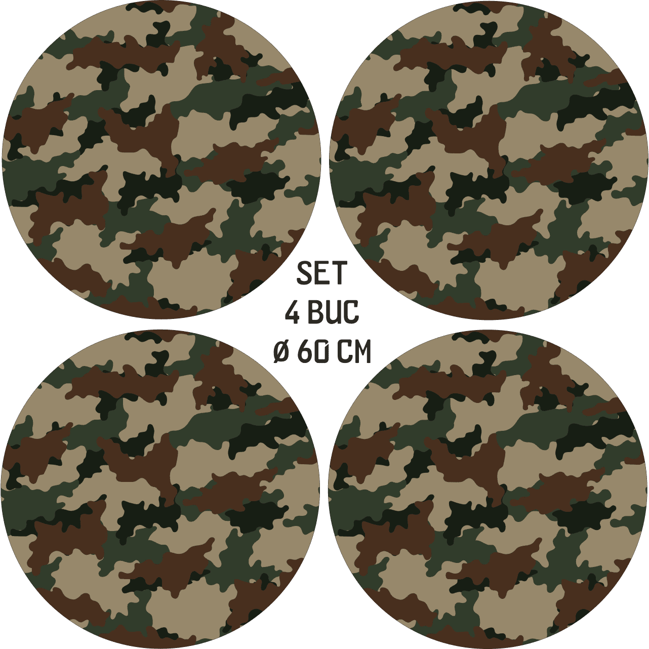 Set 4 Folii Imprimate Outdoor cu EcoSolvent, autoadezive, pentru decorarea jantelor auto, dimetru 60 cm, model FJT-27-3