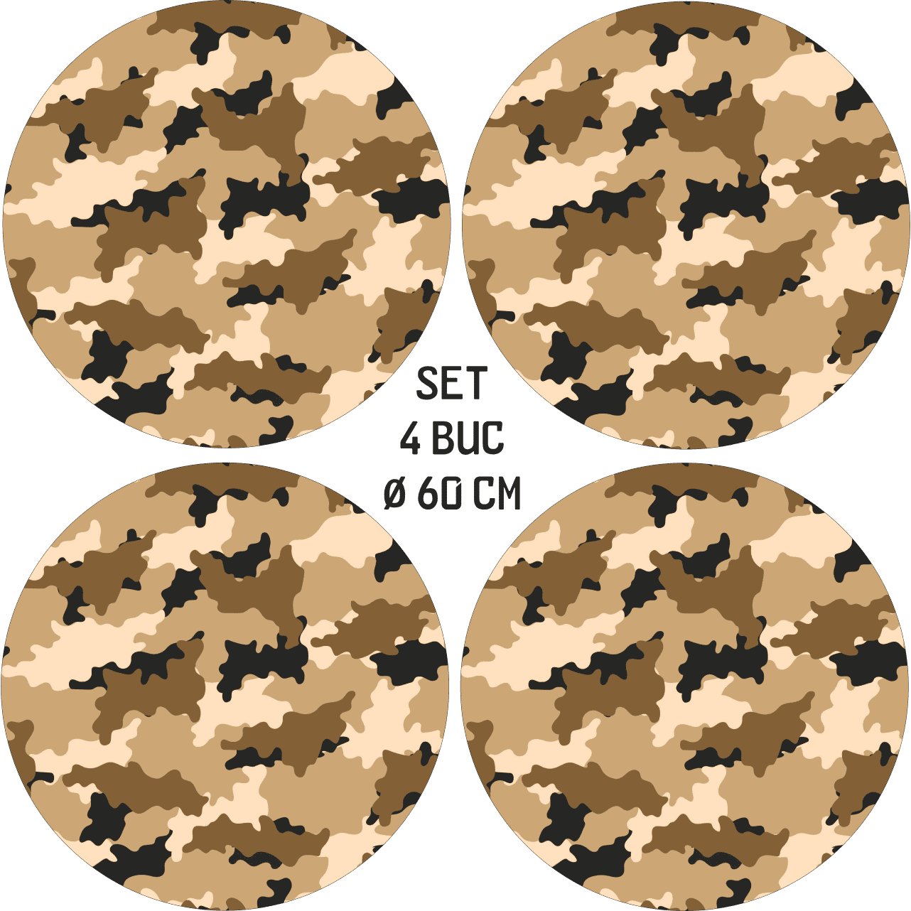 Set 4 Folii Imprimate Outdoor cu EcoSolvent, autoadezive, pentru decorarea jantelor auto, dimetru 60 cm, model FJT-28-3