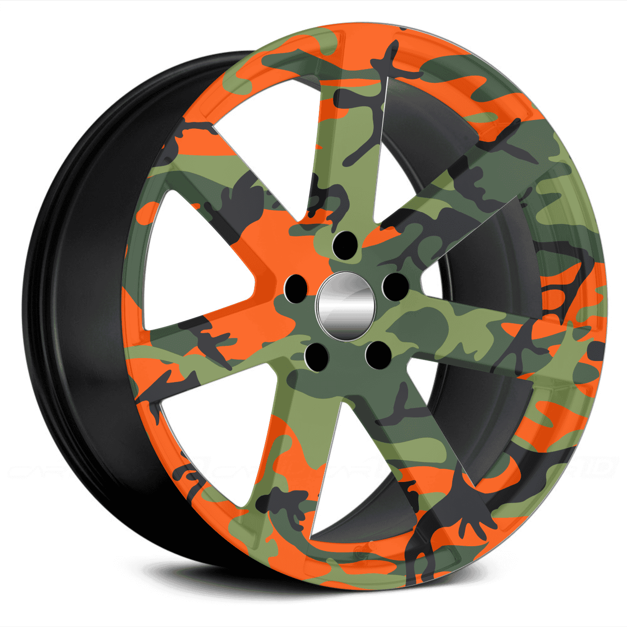Set 4 Folii Imprimate Outdoor cu EcoSolvent, autoadezive, pentru decorarea jantelor auto, dimetru 60 cm, model FJT-29-2