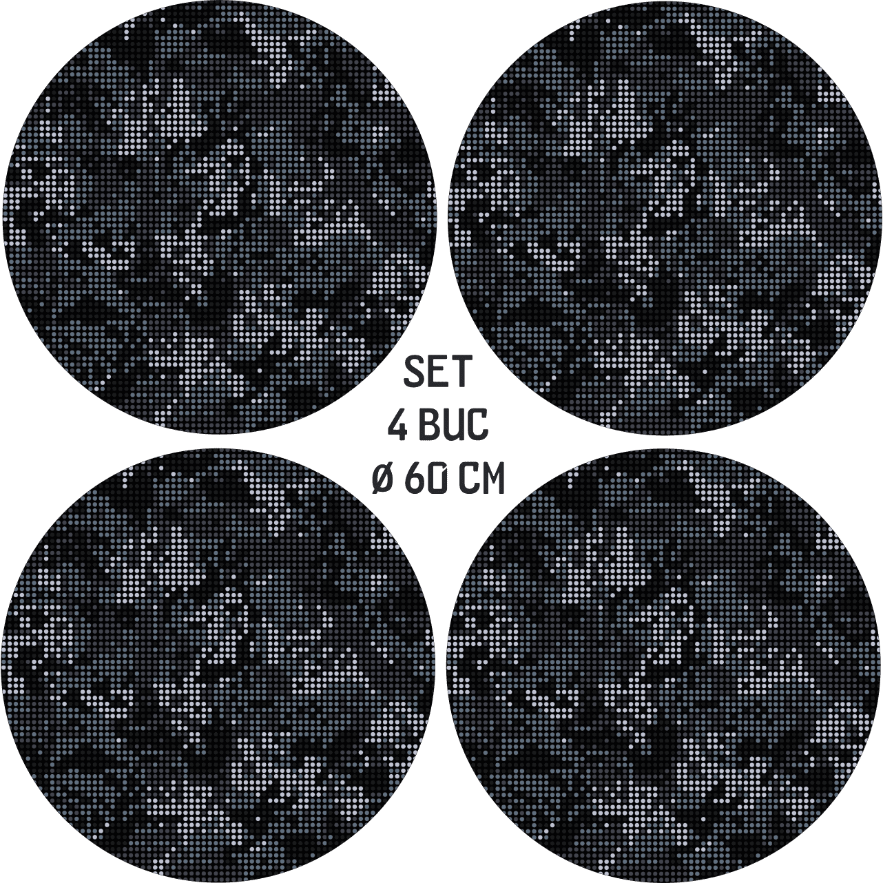 Set 4 Folii Imprimate Outdoor cu EcoSolvent, autoadezive, pentru decorarea jantelor auto, dimetru 60 cm, model FJT-31-3