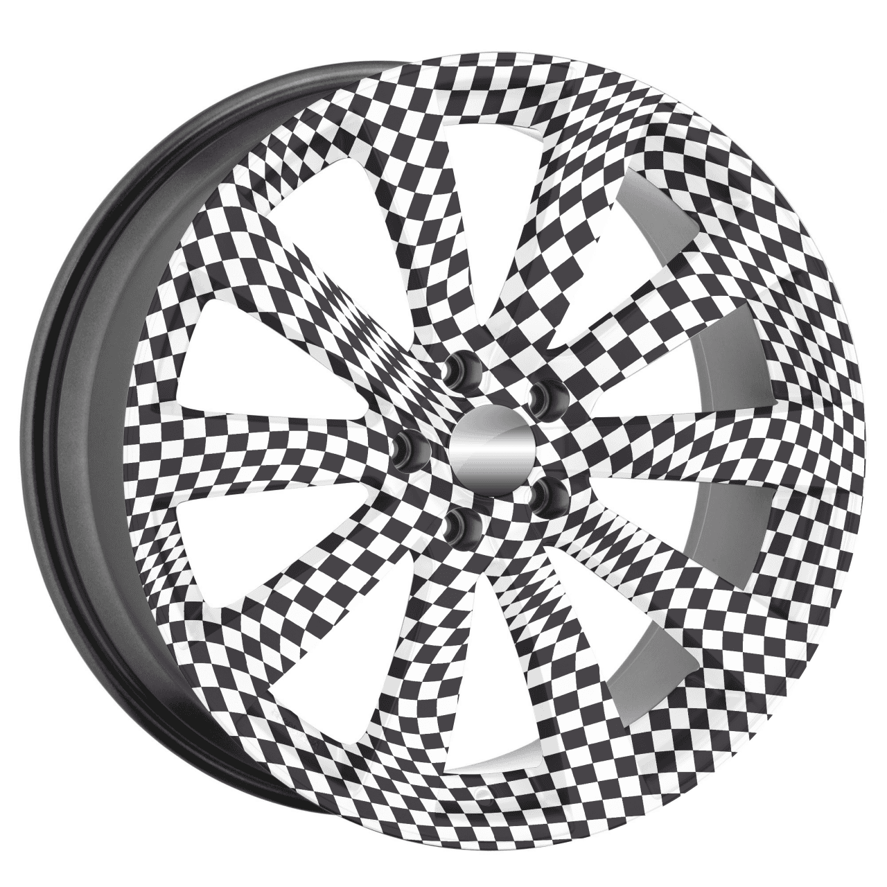 Set 4 Folii Imprimate Outdoor cu EcoSolvent, autoadezive, pentru decorarea jantelor auto, dimetru 60 cm, model FJT-32-2