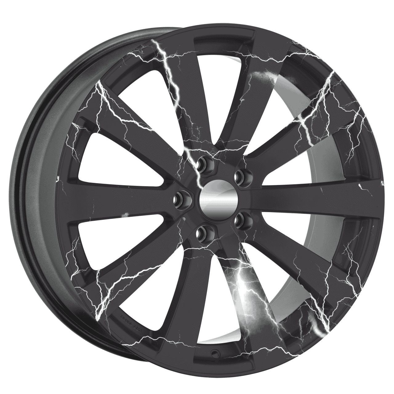 Set 4 Folii Imprimate Outdoor cu EcoSolvent, autoadezive, pentru decorarea jantelor auto, dimetru 60 cm, model FJT-34-2
