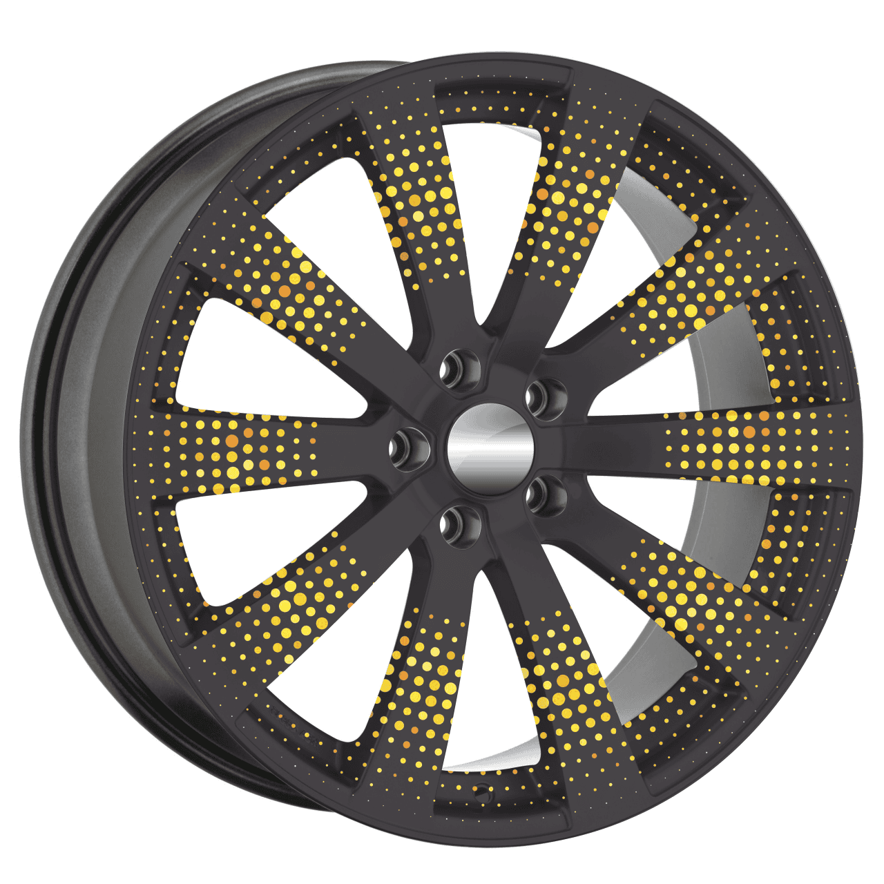 Set 4 Folii Imprimate Outdoor cu EcoSolvent, autoadezive, pentru decorarea jantelor auto, dimetru 60 cm, model FJT-41-2