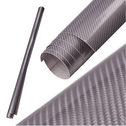 Folie colantare auto Carbon 5D Lacuit Argintiu (3,0m x 1,52m)-1