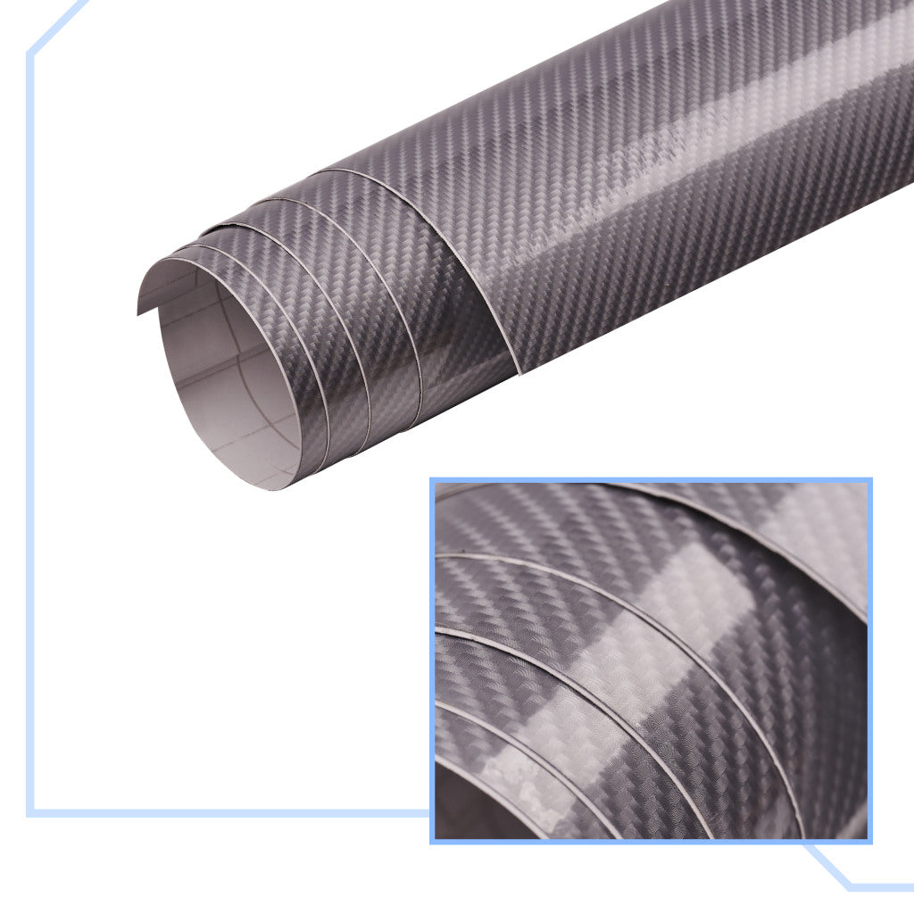 Folie colantare auto Carbon 5D Lacuit Argintiu (3,0m x 1,52m)-3