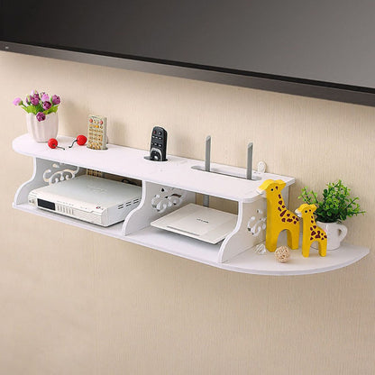 Raft suport de perete cu polite pentru flori si router 03