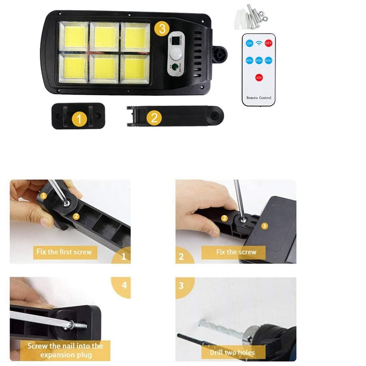 Set x2 Lampa cu Incarcare Solara 150W, 160 LED-uri COB, telecomanda