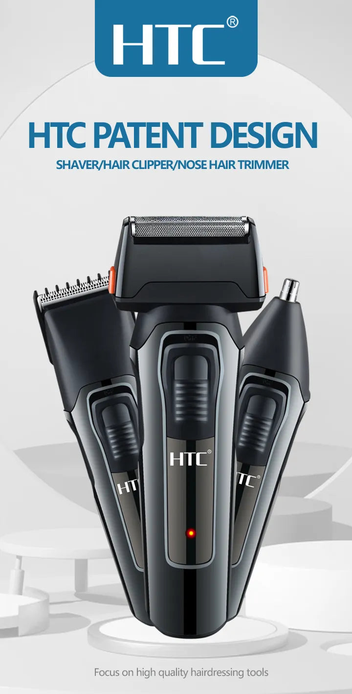 Aparat de bărbierit electric HTC 3 în 1 pentru bărbați