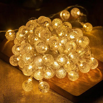 Instalație de Crăciun cu Globulete de Cristal – 200 LED-uri, 300x200 cm