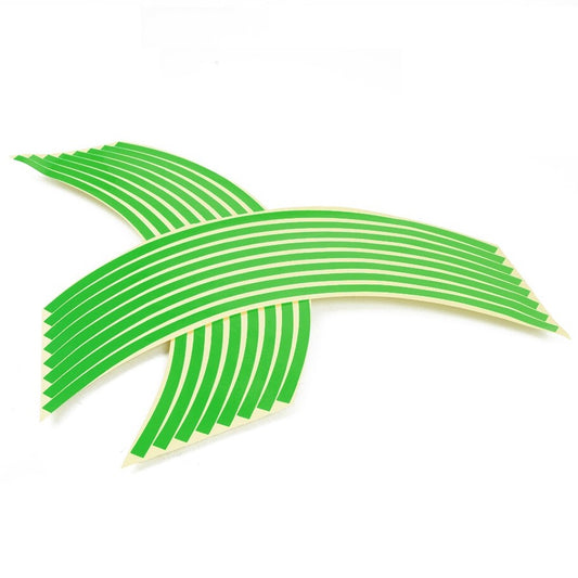 Set 16 inele din autocolant pentru jante culoare Verde Lucios-1