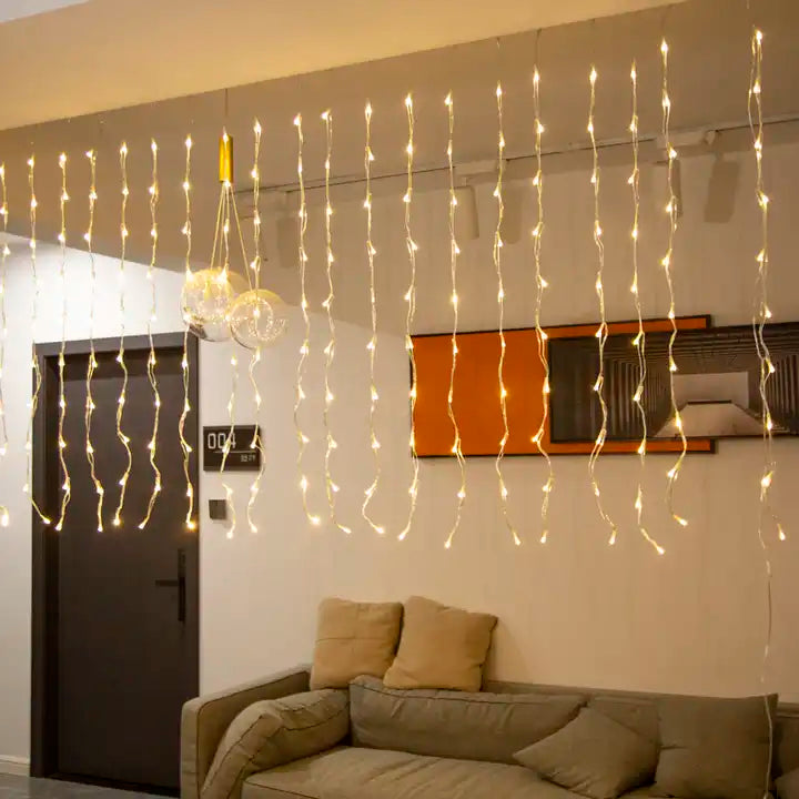 Perdea Luminițe de Crăciun, 200 LED-uri, 10 Linii