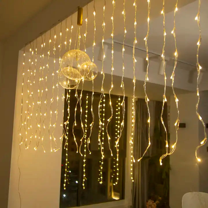 Perdea Luminițe de Crăciun, 200 LED-uri, 10 Linii