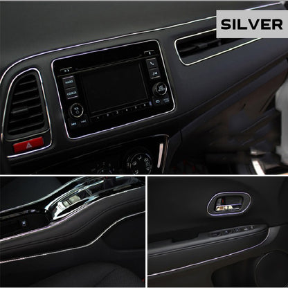 Banda decor interior crom TUNING, 5m, ARGINTIU-0