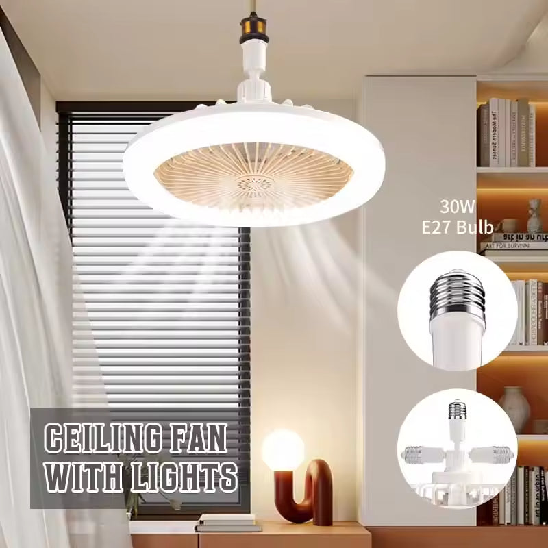 VENTILATOR DE TAVAN CU TELECOMANDĂ ȘI LUMINĂ 30W LED LAMPA FAN SMART