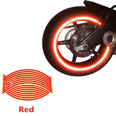 Set 16 ornamente Reflectorizante pentru jante auto, moto, culoare Rosie-0