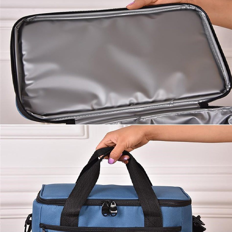 Geanta termoizolanta pentru picnic sau plaja, capacitate 16l, culoare Albastra-4