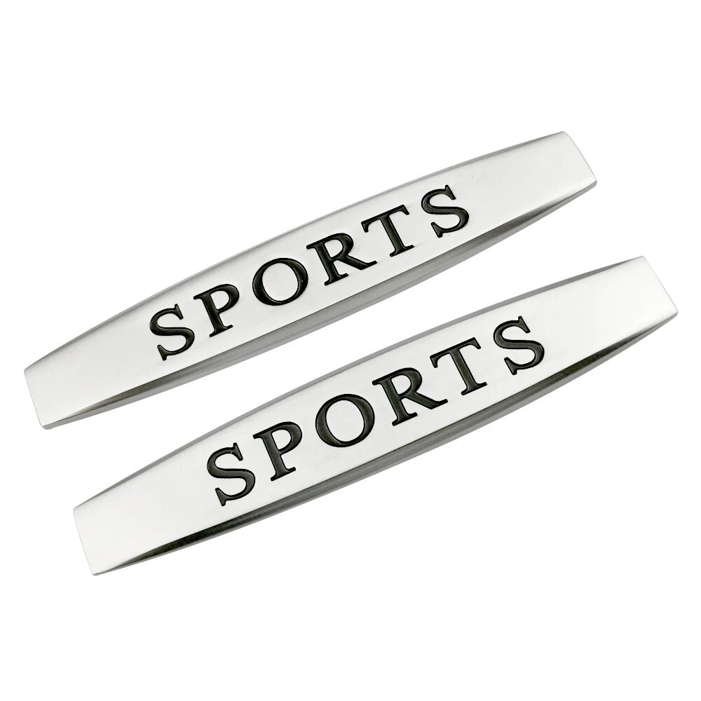 Set 2 x Embleme auto metalice, autoadezive, model "SPORTS", finisaj Crom, dimensiune, 10 x 1,5 cm-0