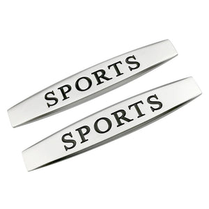 Set 2 x Embleme auto metalice, autoadezive, model "SPORTS", finisaj Crom, dimensiune, 10 x 1,5 cm-0
