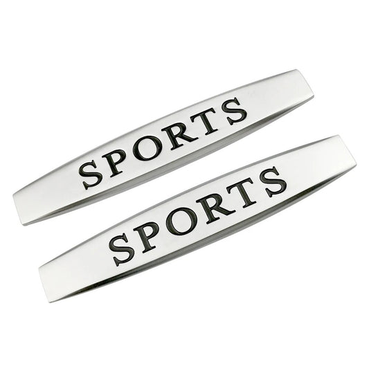 Set 2 x Embleme auto metalice, autoadezive, model "SPORTS", finisaj Crom, dimensiune, 10 x 1,5 cm-0